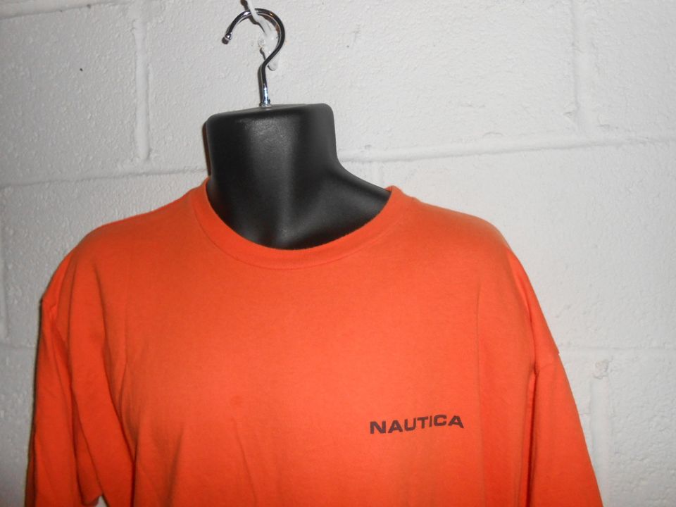 Vintage 90s Orange Nautica Crew Performance T-Shirt