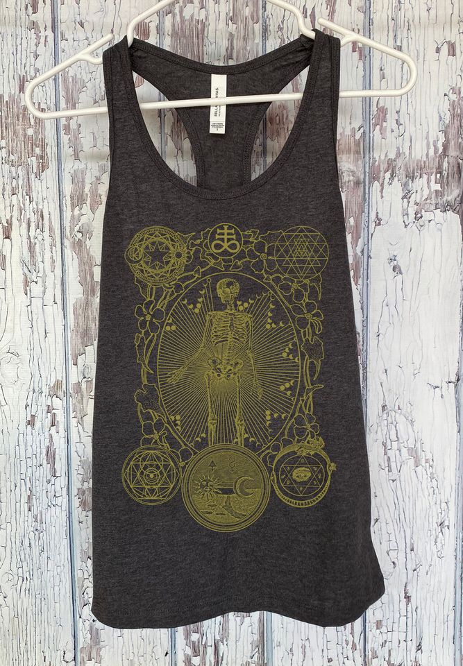 Women's ALCHEMIST Tank Top MAGIC Sacred Geometry Mystic Psychedelic Skeleton Tank