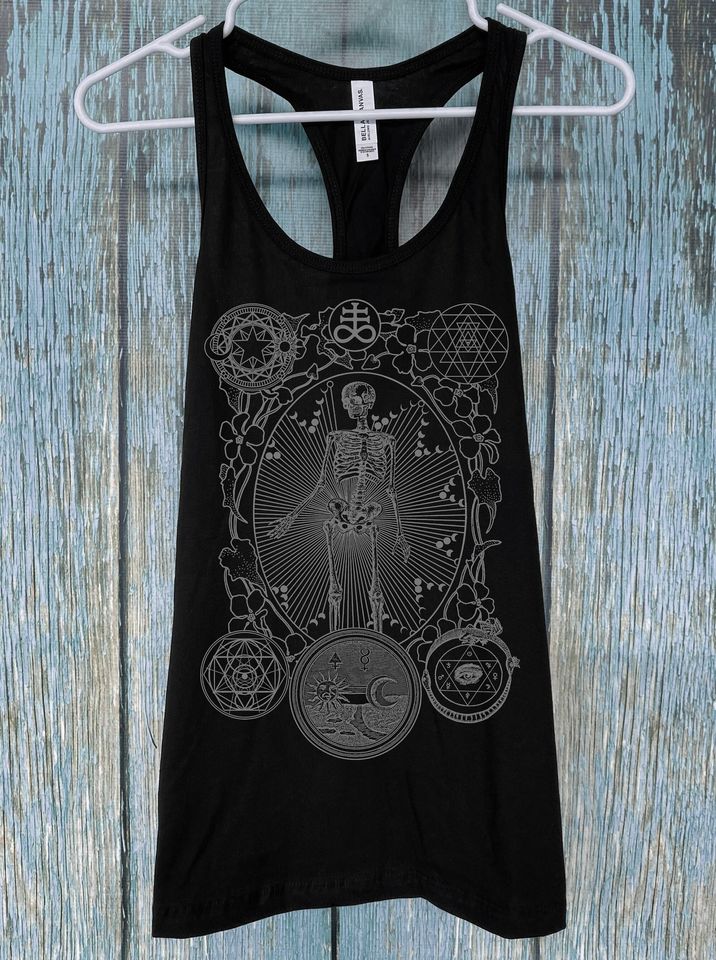 Women's ALCHEMIST Tank Top MAGIC Sacred Geometry Mystic Psychedelic Skeleton Tank