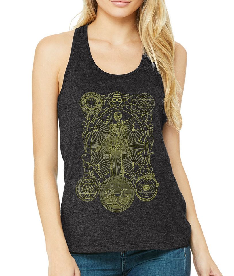 Women's ALCHEMIST Tank Top MAGIC Sacred Geometry Mystic Psychedelic Skeleton Tank