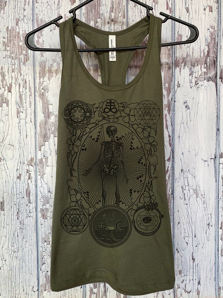 Women's ALCHEMIST Tank Top MAGIC Sacred Geometry Mystic Psychedelic Skeleton Tank