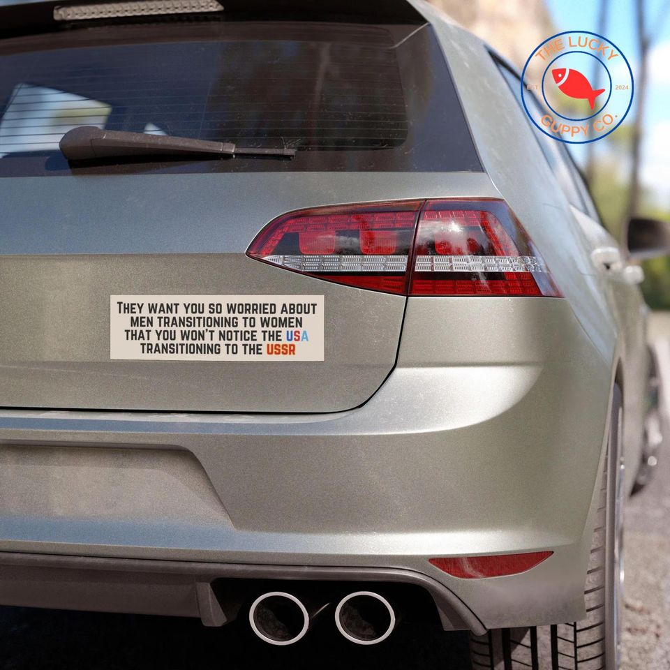 USA Transition to USSR Bumper Sticker Save Democracy