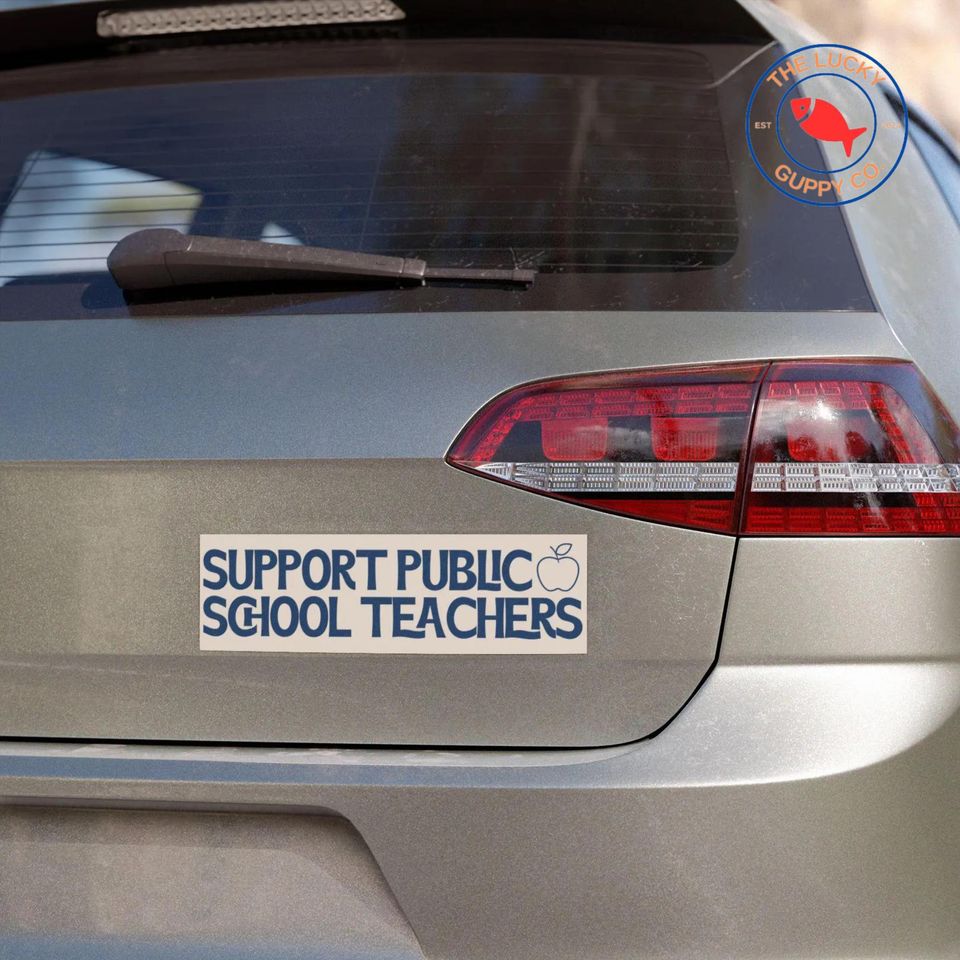 Support Public School Teachers Bumper Sticker, Support Public Education Car Decal