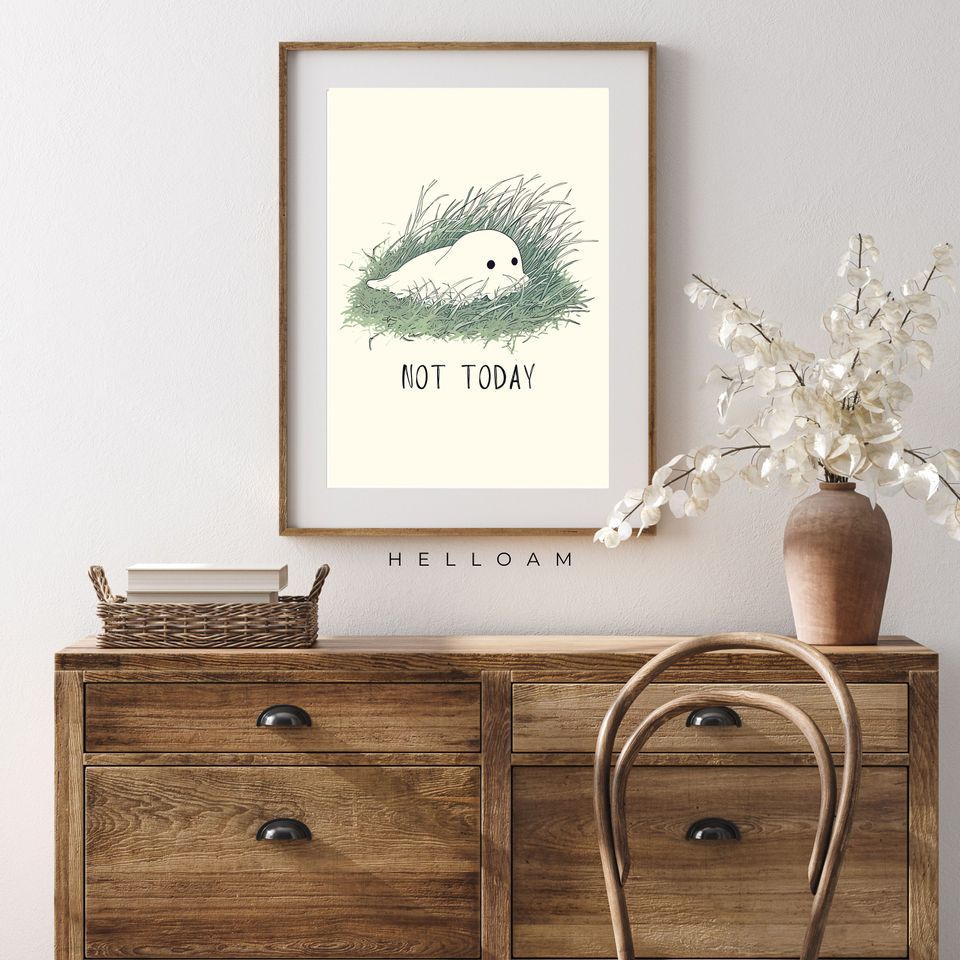 Positive self care poster Ghost Flower Poster Horror Spooky Cute Wall Art Halloween Poster