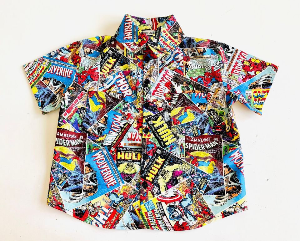 Marvel Comic Book Covers Button Down Collared Shirt
