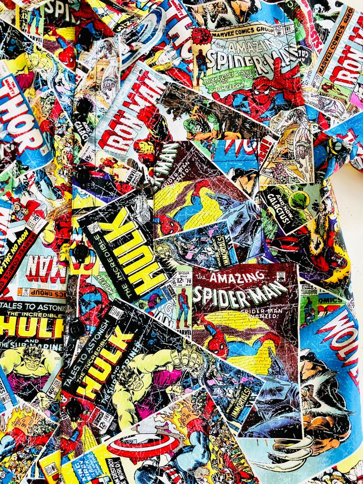 Marvel Comic Book Covers Button Down Collared Shirt