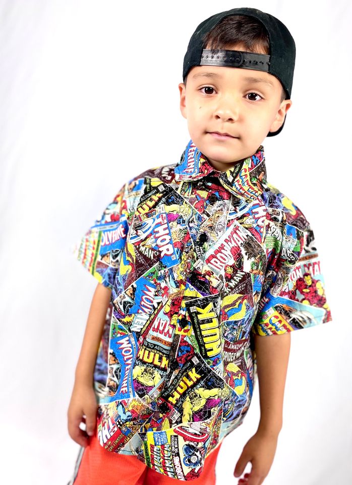 Marvel Comic Book Covers Button Down Collared Shirt