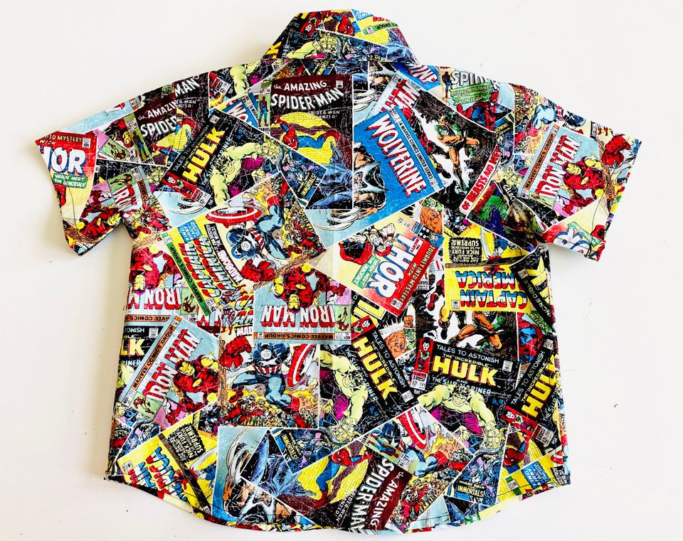 Marvel Comic Book Covers Button Down Collared Shirt