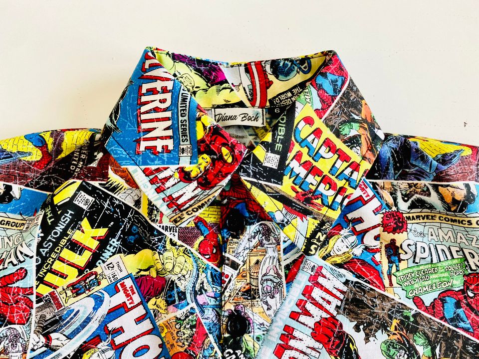 Marvel Comic Book Covers Button Down Collared Shirt