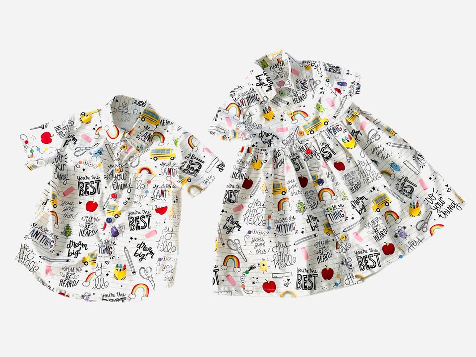 Little Scholar Button Down Short Sleeve Collared Shirt