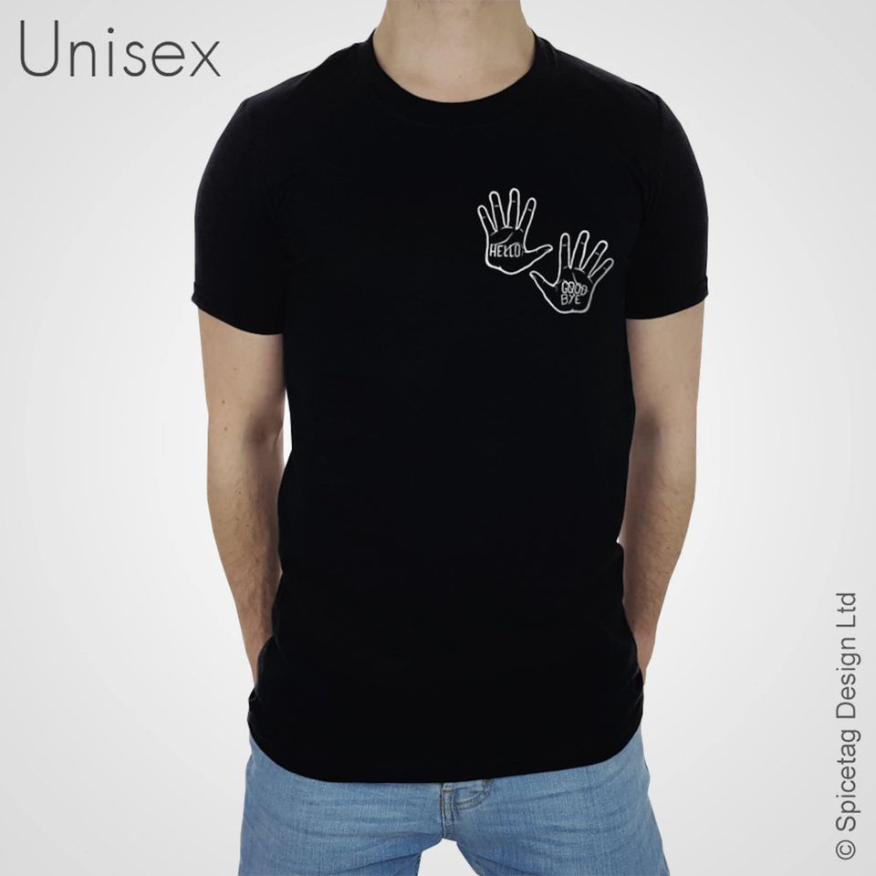 Hello Good bye T-shirt Hand Tattoo Quote Tshirt