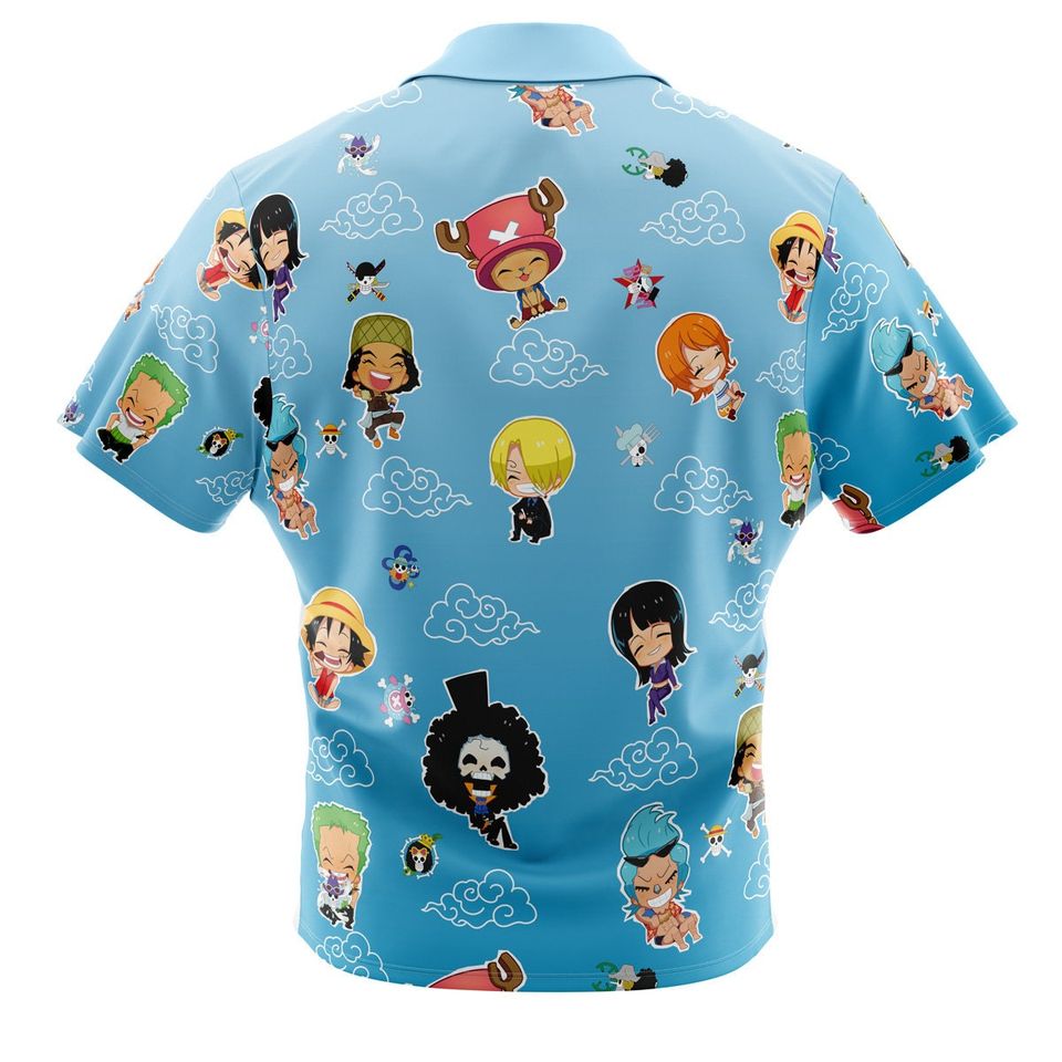 Chibi Strawhat Crew Pattern Button Up Hawaiian Shirt