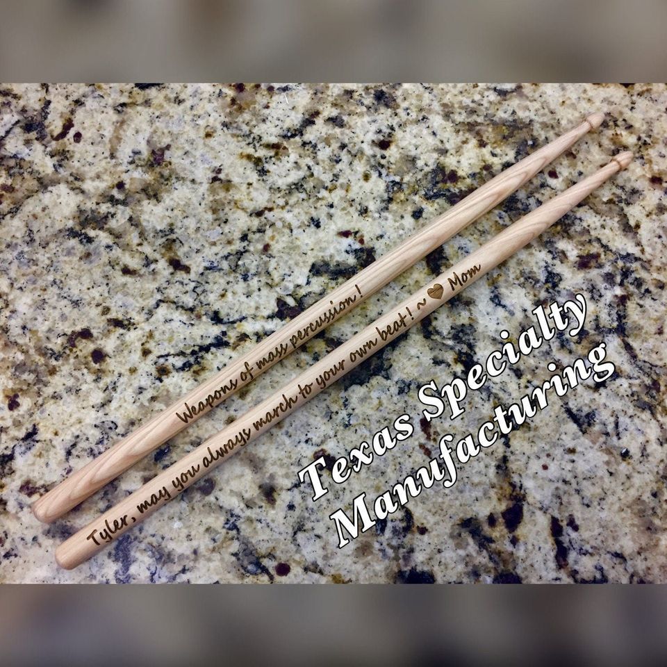 Personalized engraved drumsticks