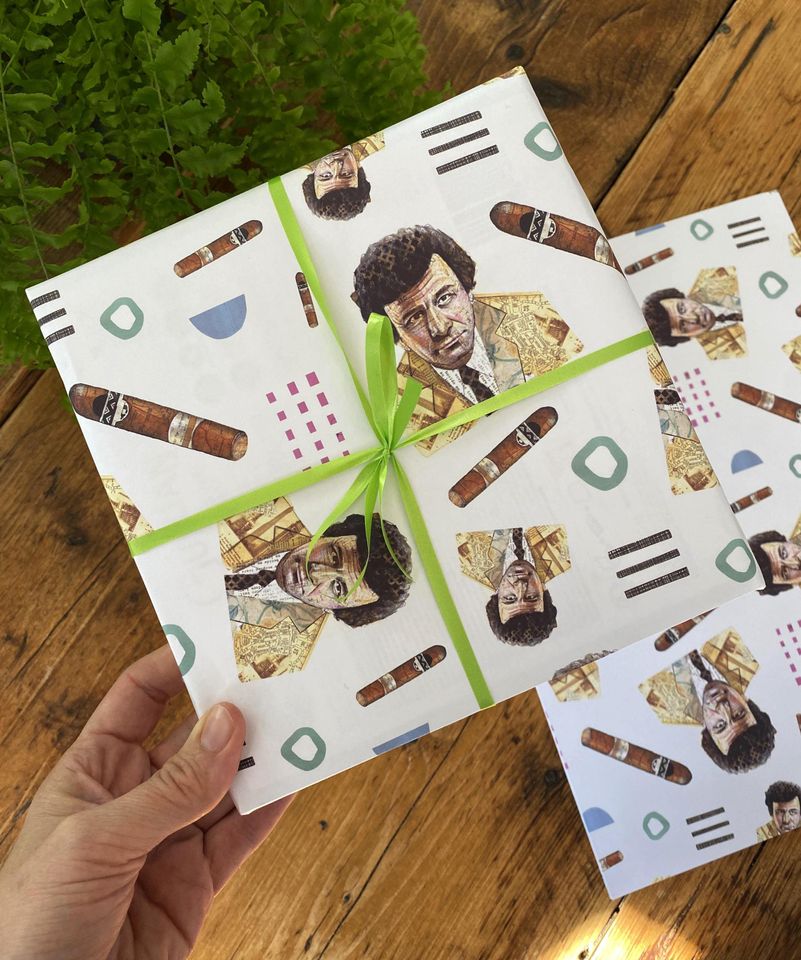 Columbo Wrapping Paper - Retro Detective Gift Wrap