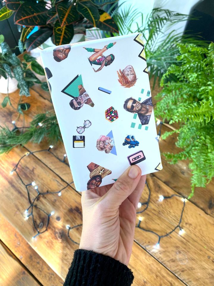 1980s Pop Culture Gift Wrap, Retro Nostalgia