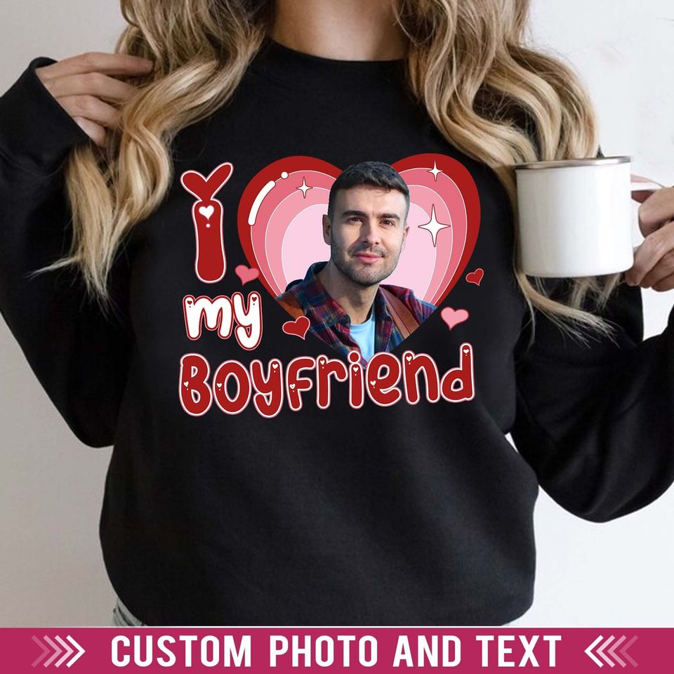 Custom I Love My Girlfriend Shirt, Customized Photo Bootleg Rap Tee