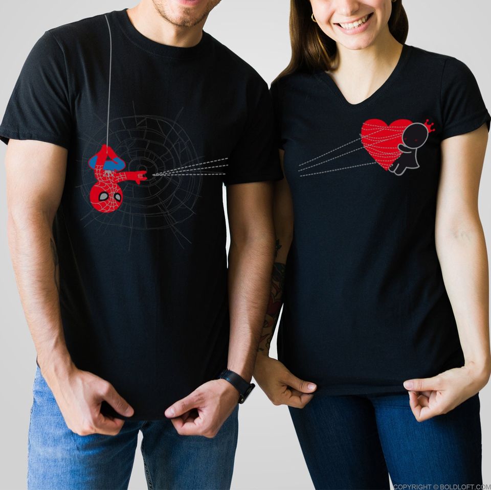 His and Hers Shirts Matching Couple Shirts Superhero Shirt Set Valentines Shirts