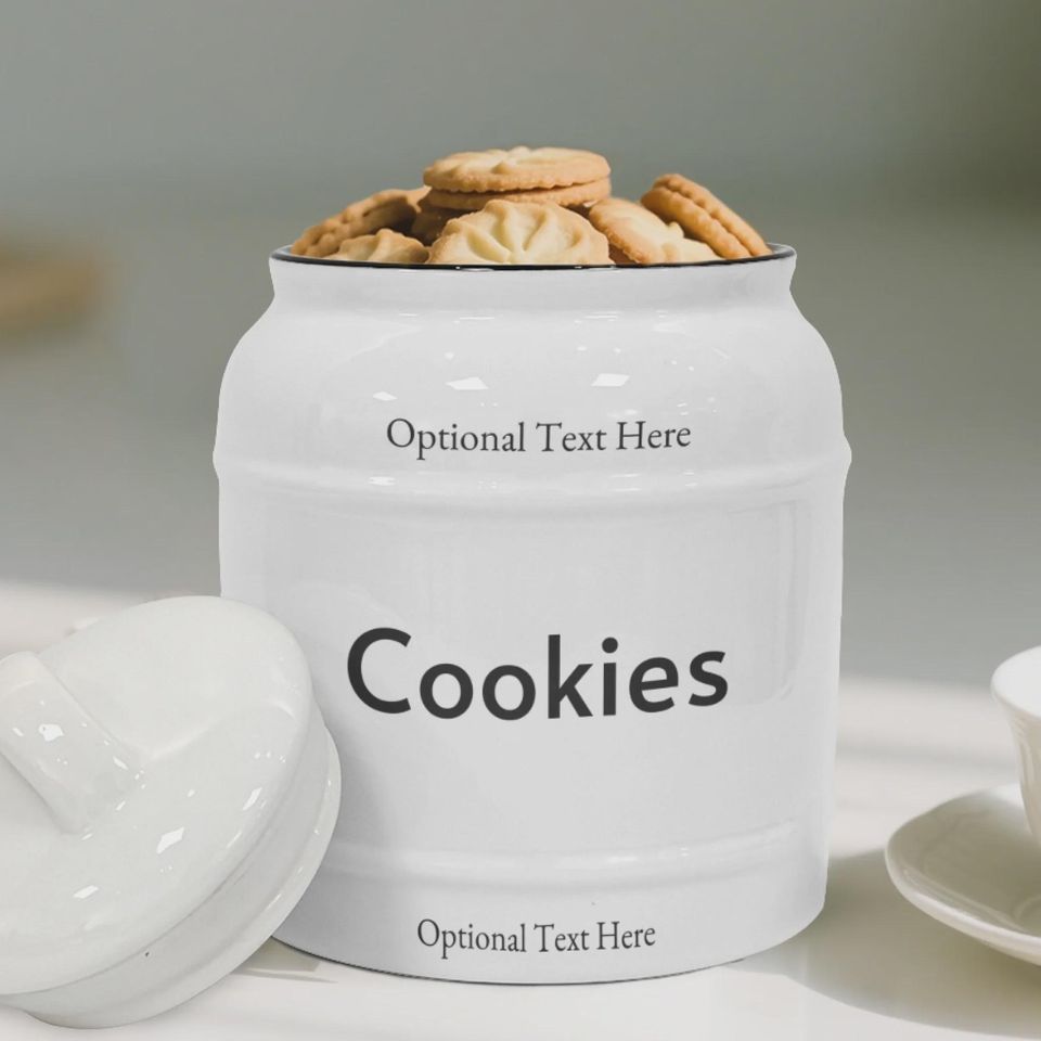 Custom Text Cookie Jar  Personalized Ceramic Airtight Storage with Custom Name or Message, Custom Kitchen Decor, Unique Gift Idea