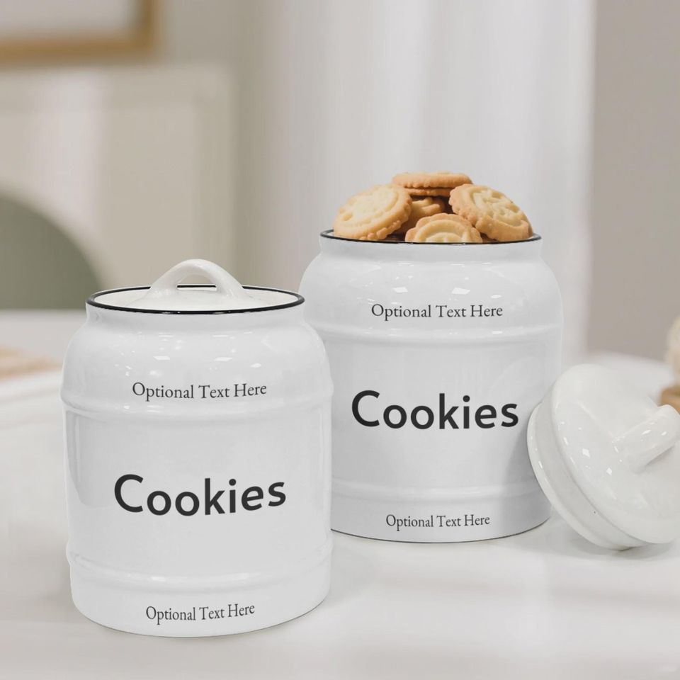 Custom Text Cookie Jar  Personalized Ceramic Airtight Storage with Custom Name or Message, Custom Kitchen Decor, Unique Gift Idea