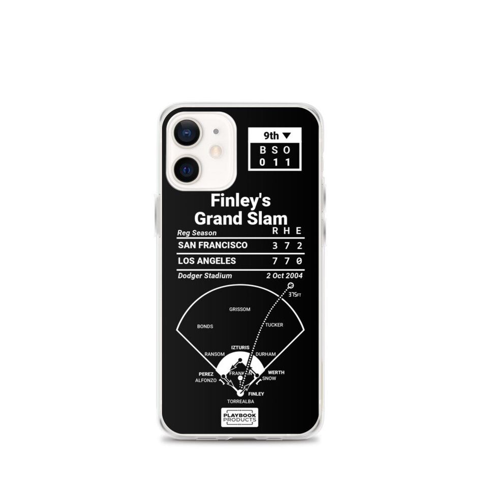 Greatest Dodgers Plays iPhone&nbsp;Case: Finley's Grand Slam (2004)