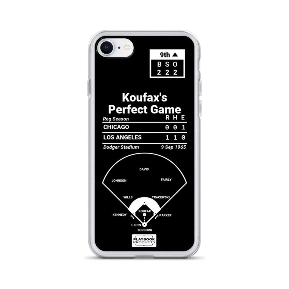 Greatest Dodgers Plays iPhone&nbsp;Case: Koufax's Perfect Game (1965)