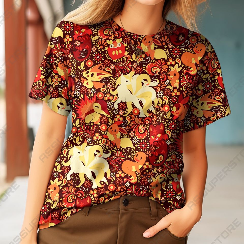 Charmander eevee Fire Funny Tshirt