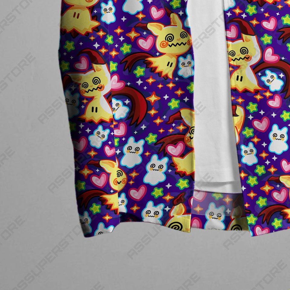 Mimikyu Ghost Hawaiian Button-Up Shirt Mimikyu Ghost Shirt Gift