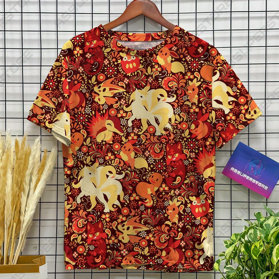 Charmander eevee Fire Funny Tshirt