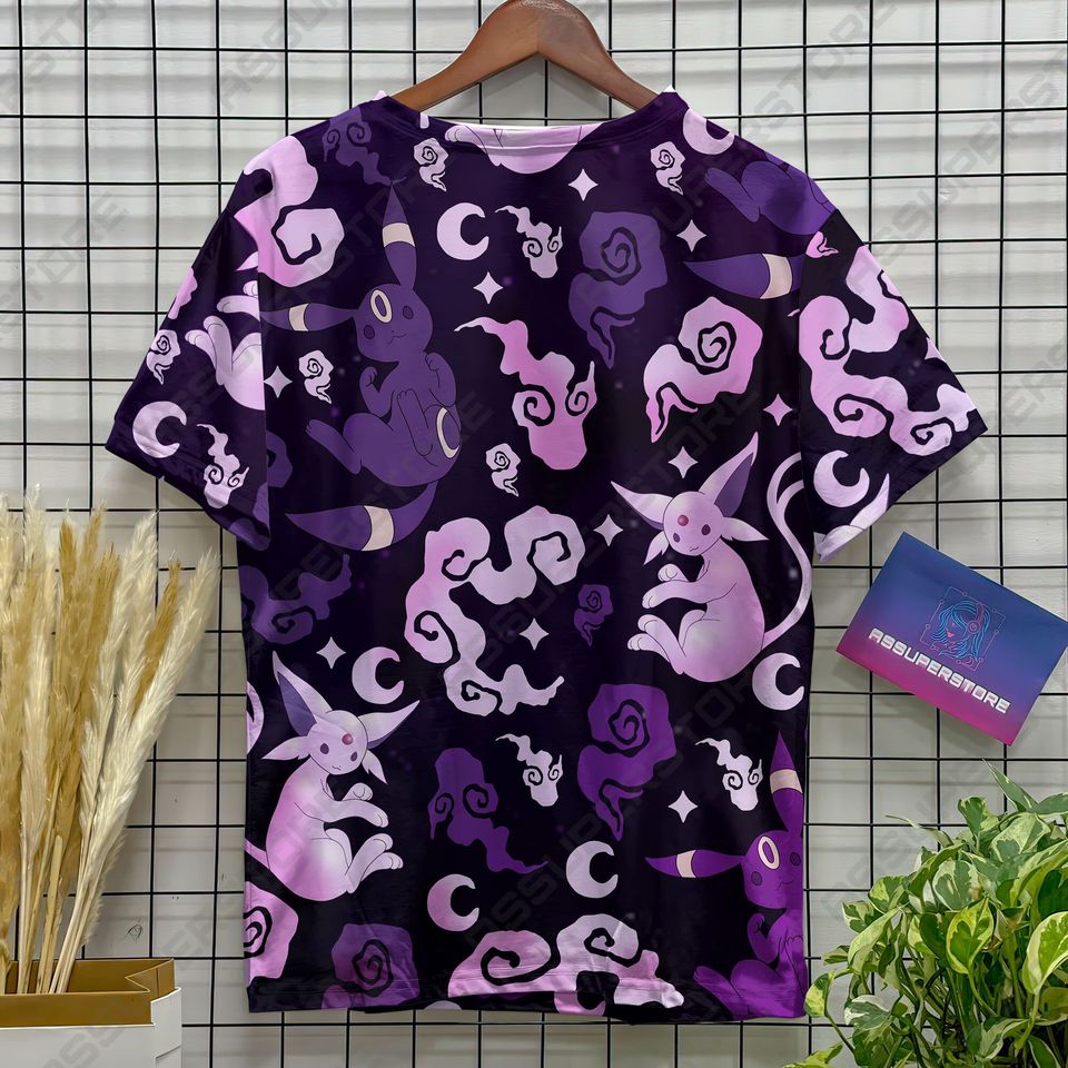 Espeon Umbreon Funny T-shirt Eevee Evolution Purple Design T-shirt