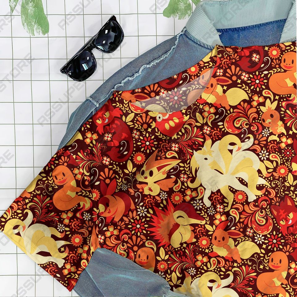 Charmander eevee Fire Funny Tshirt