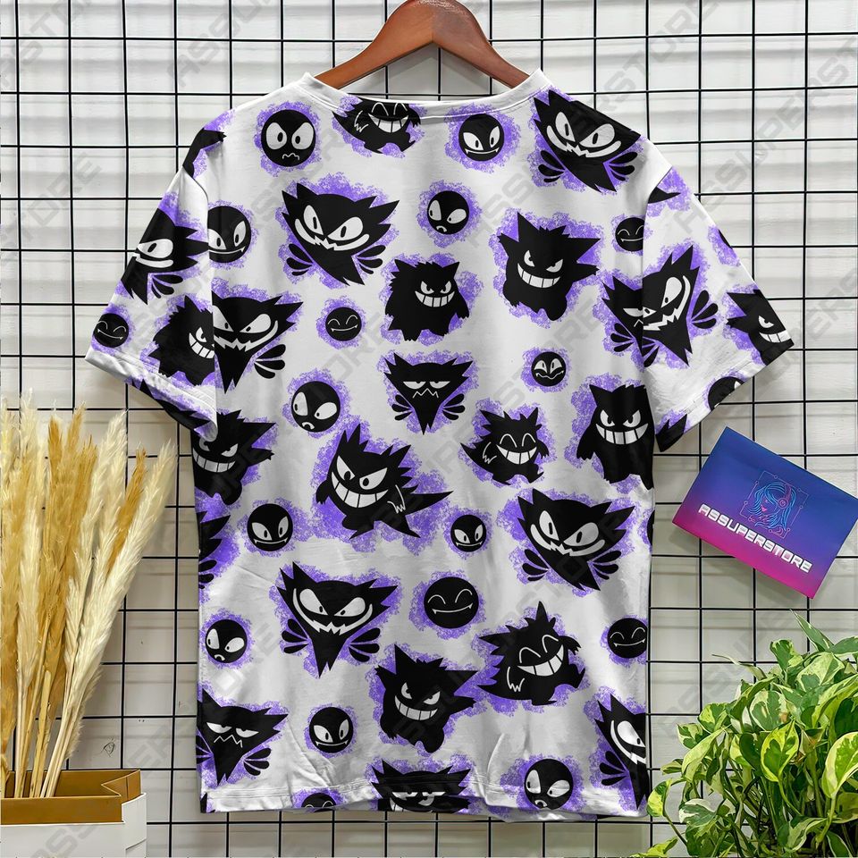 Mega Gengar Funny Tshirt Gengar Ghost Design Tshirt Dark Anime Shirt