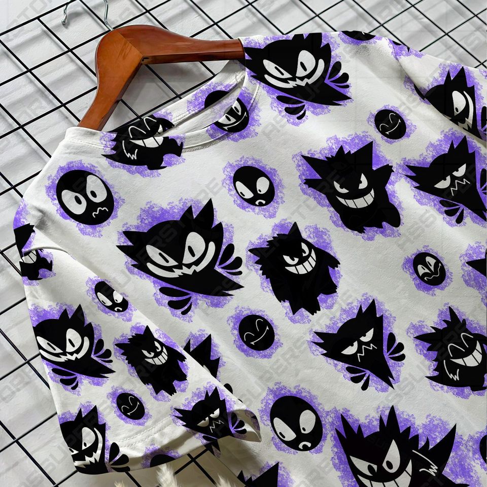 Mega Gengar Funny Tshirt Gengar Ghost Design Tshirt Dark Anime Shirt