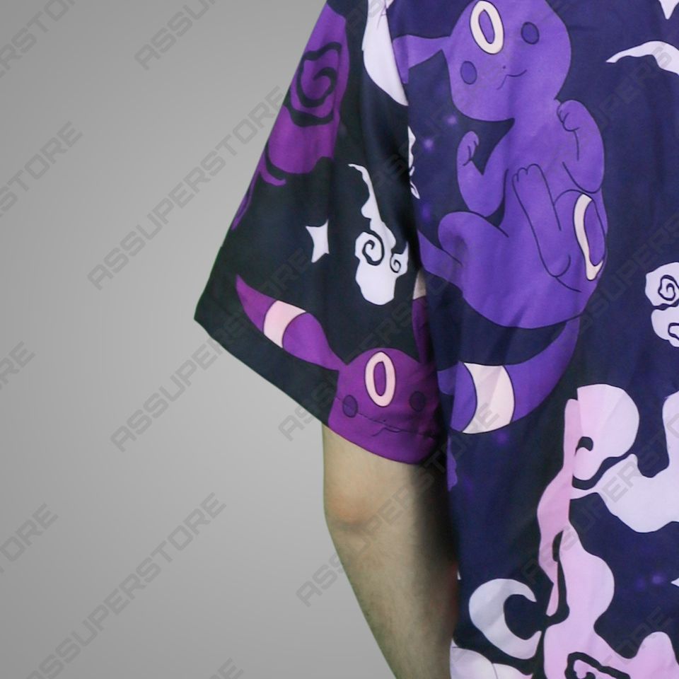 Espeon Umbreon Hawaiian Button Up Shirt Espeon Hawaiian