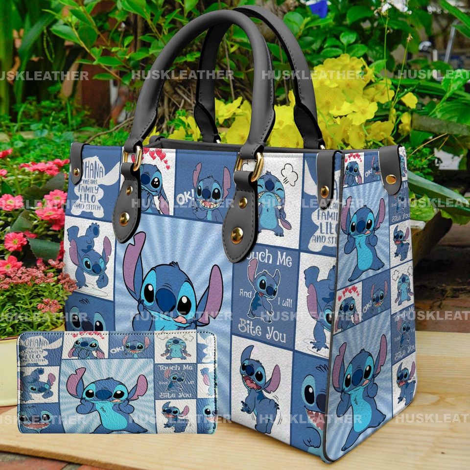 Personalized Lilo & Stitch Handbag - Custom PU Leather Crossbody