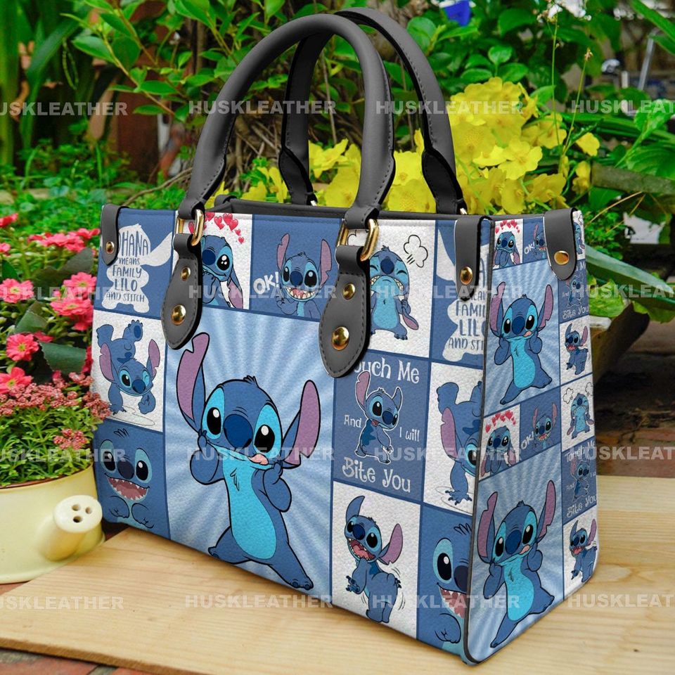 Personalized Lilo & Stitch Handbag - Custom PU Leather Crossbody