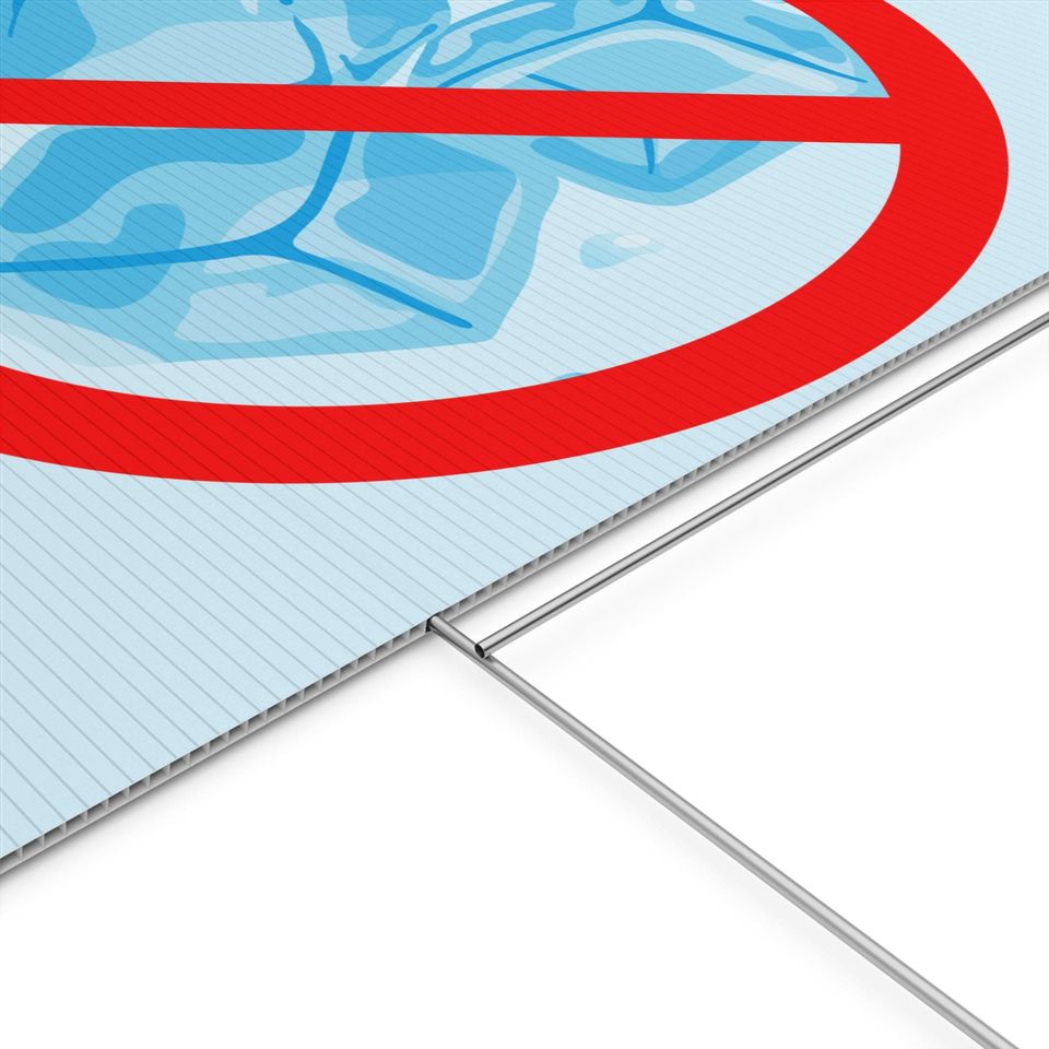 No ICE Symbol Plastic Yard Sign