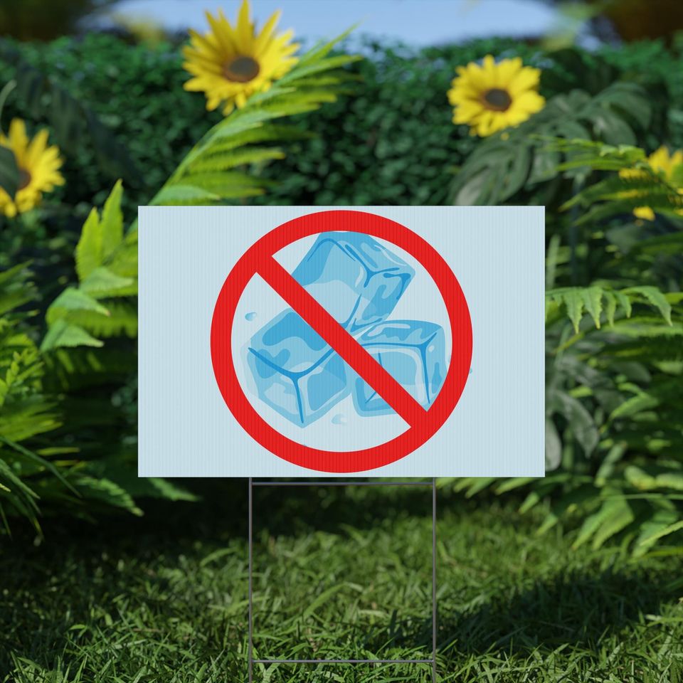 No ICE Symbol Plastic Yard Sign