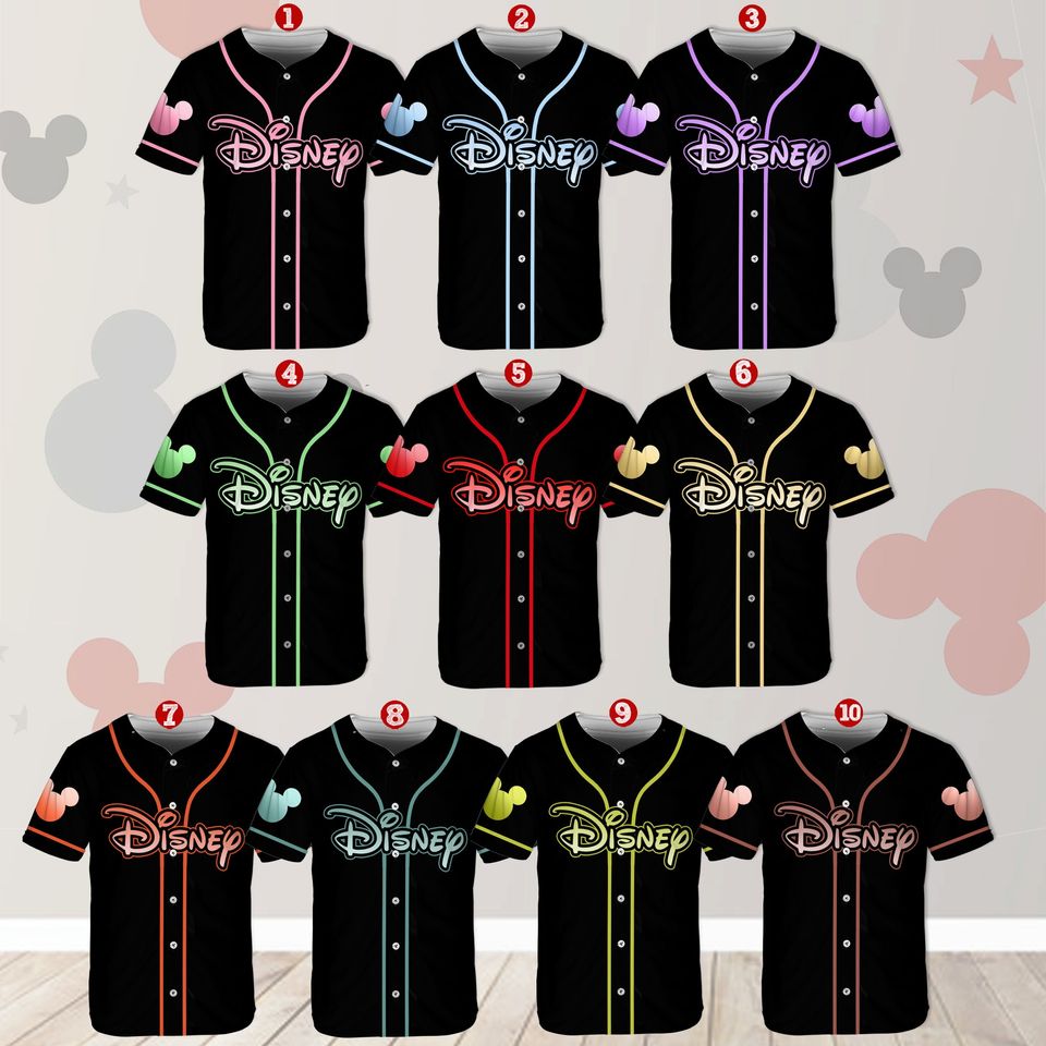 Personalized Disney Baseball Jersey, Custom Name Disney