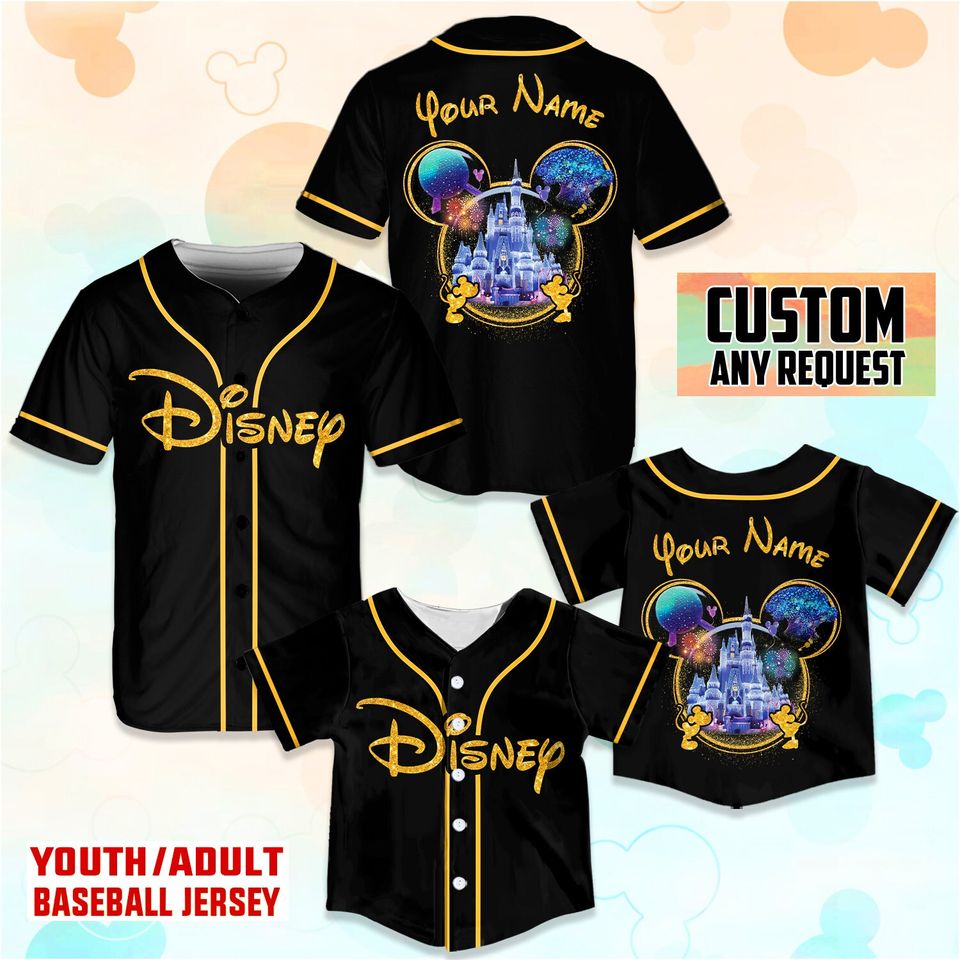Personalized Disneyy Family Vacation Baseball Jersey, Custom Name Disneyland