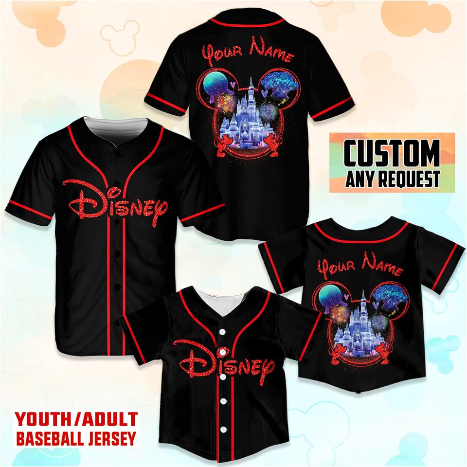 Personalized Disneyy Family Vacation Baseball Jersey, Custom Name Disneyland