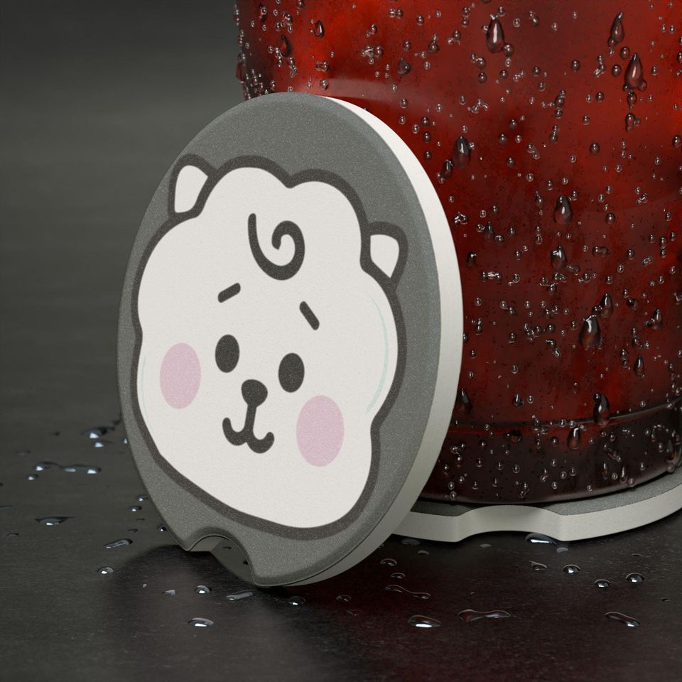 BTS Jin BT21 RJ Soapstone Car Coaster