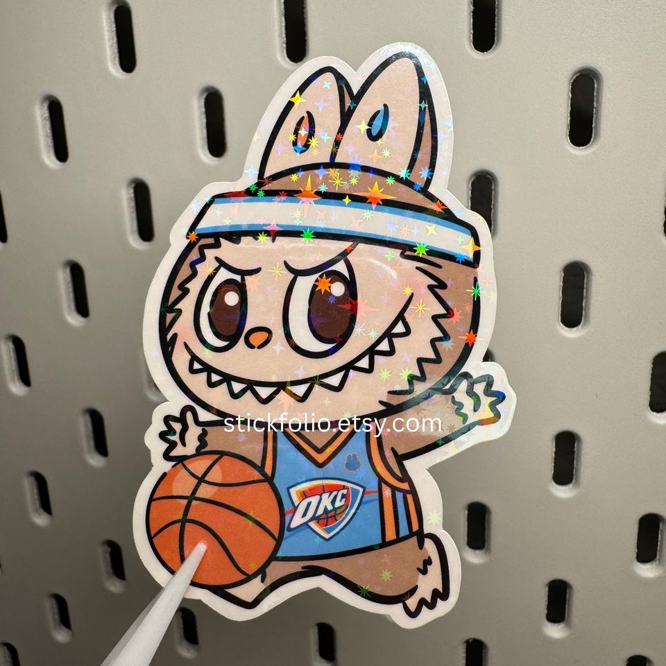 Oklahoma City Thunder Labubu Sticker