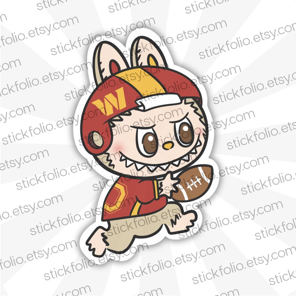 Washington Commanders Labubu Sticker
