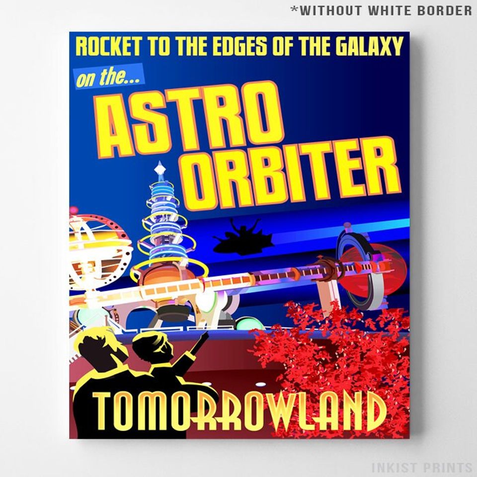 Disneyland Poster, Vintage Astro Orbiter, Tomorrowland, Attraction Poster