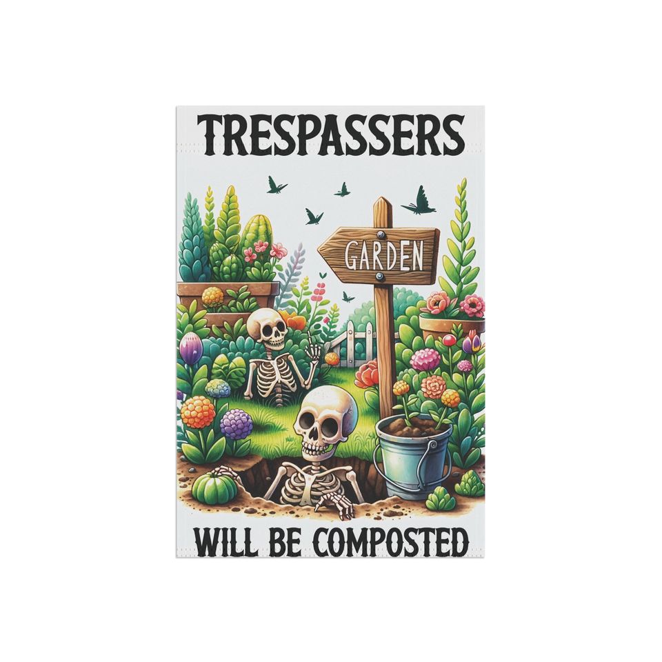 Garden & House Banner | Skeleton | Garden Flag