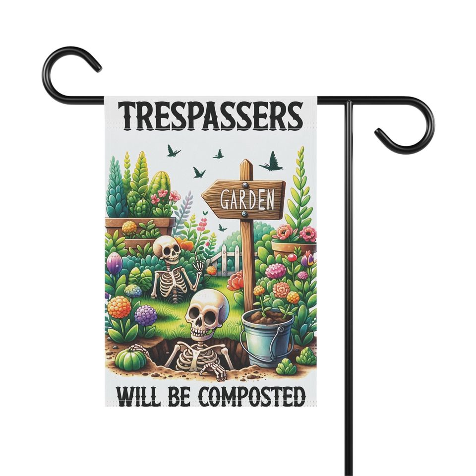 Garden & House Banner | Skeleton | Garden Flag