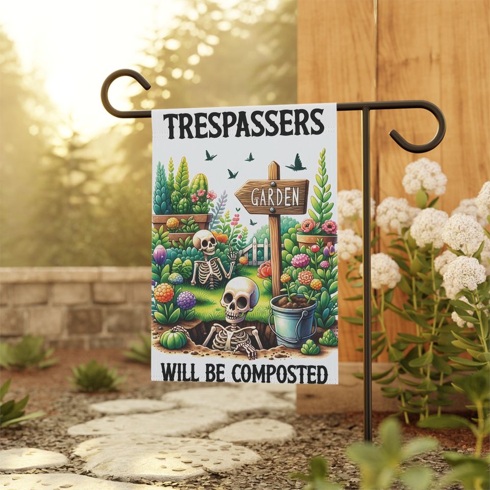 Garden & House Banner | Skeleton | Garden Flag
