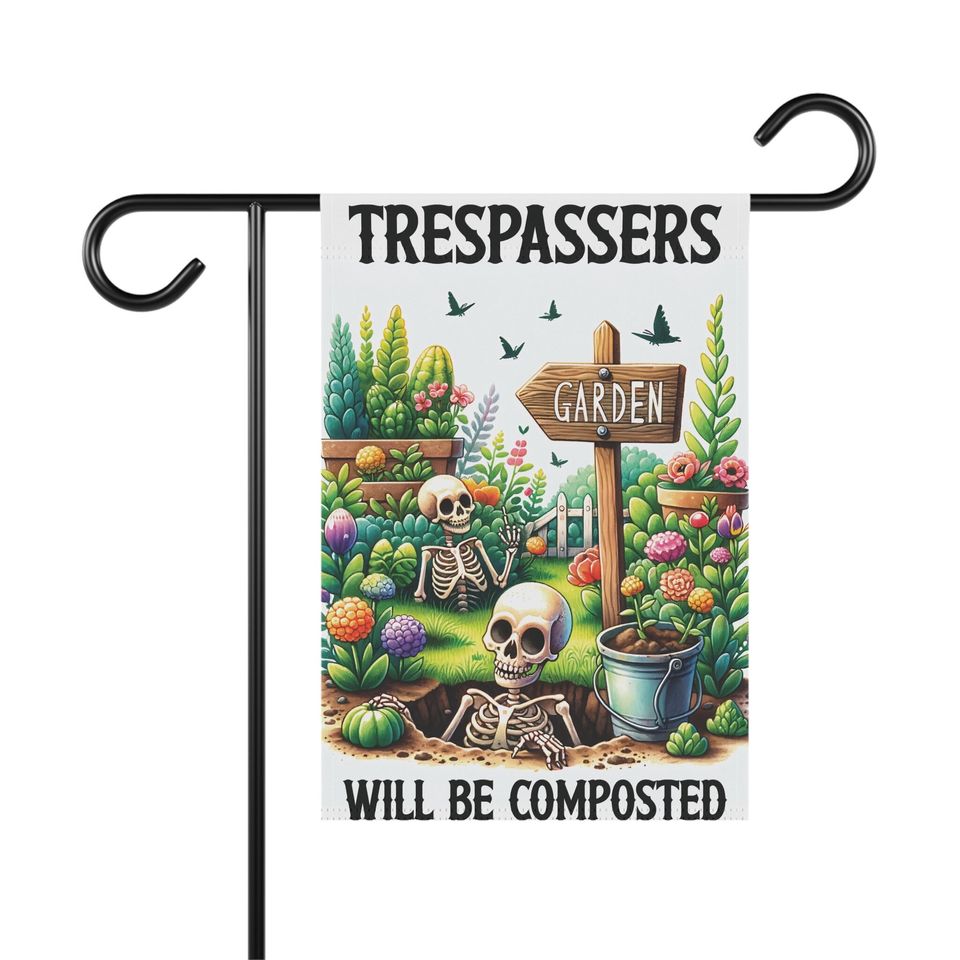 Garden & House Banner | Skeleton | Garden Flag