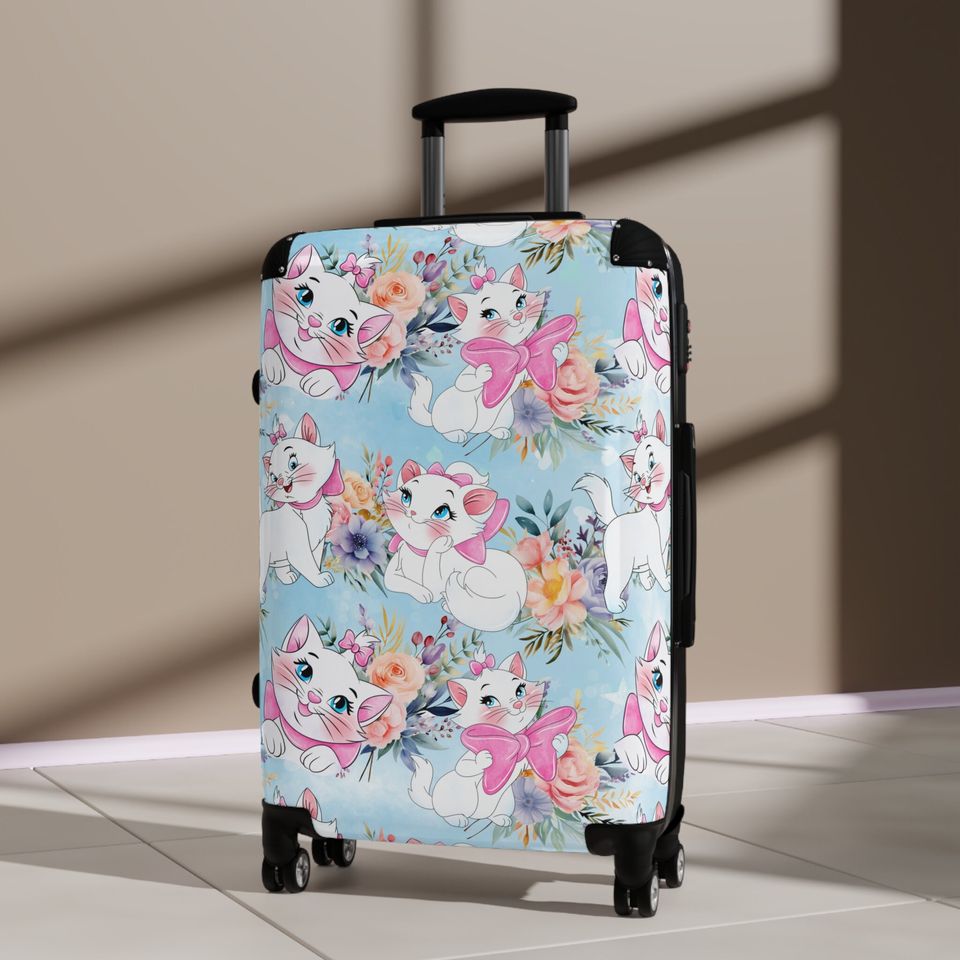 Seamless Marie Aristocats Floral Custom Design Rolling Suitcase