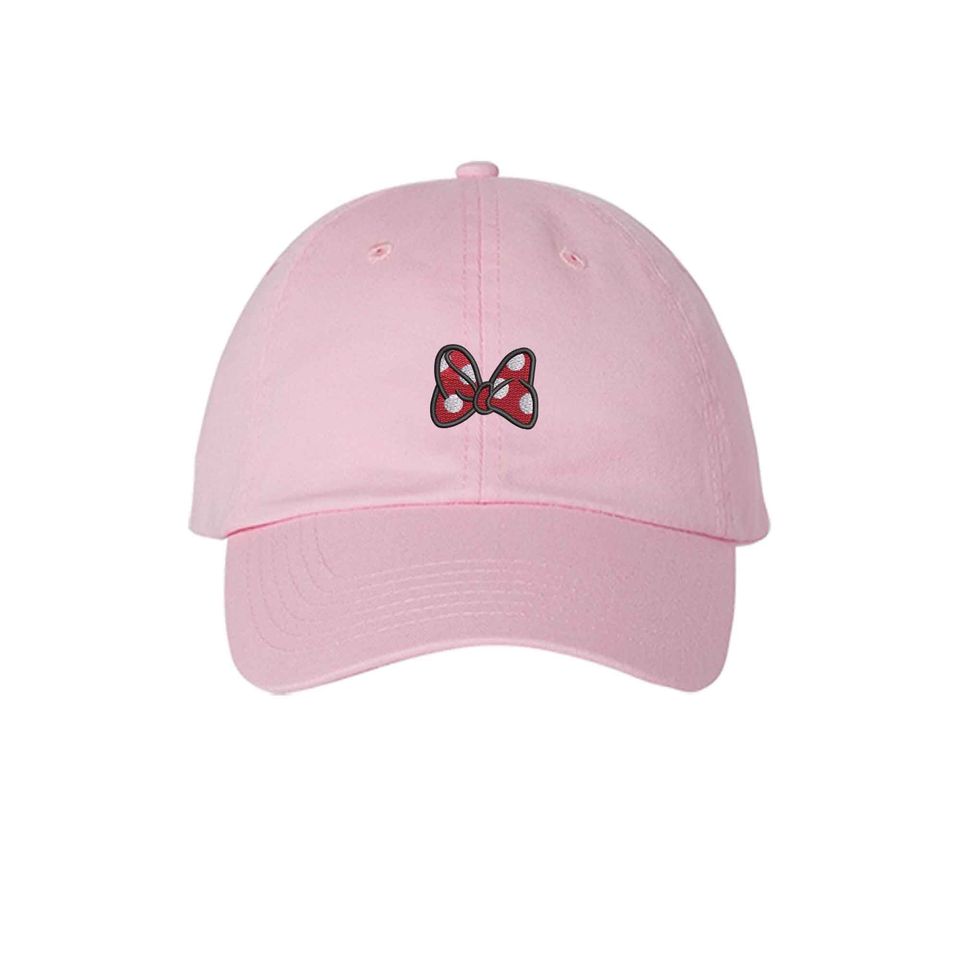 Minnie Mouse Bow embroidered Hat Polka Dot Mouse Bow Magic Kingdom, Disney Trip cap
